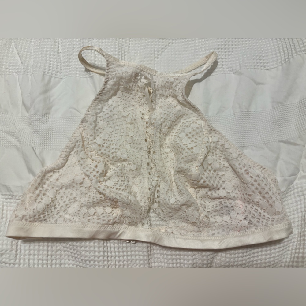 Victoria's Secret Lace Halter Bralette - Cream